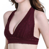 Halter Wireless Deep V Unlined Triangle Bralette Backless Yoga Sleeping Bras