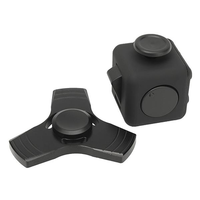 Hand Metal Fidget Spinner + Fidget Cube Magic Focus Toy For Adults or Kids Black