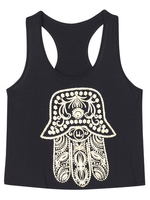 Hand Print Bronzing Loose Women Casual Vest