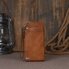 Hand Rubbed Leather Cowhide Large Capacit Cellphone Bag Card Holder Wallet For Men