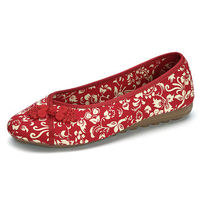 Handmade Chinese Knot Old Peking Cotton Soft Flat Loafers For Women
