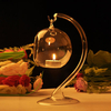 Hanging Crystal Glass Candle Table Light Lamp Planting Holder Candlestick
