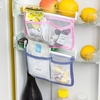 Hanging Storage Bag Food Sundries Organizer Mesh Cloth Fridge Storage Bags 2 Hooks Storage