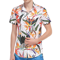 Hawaiian 3D Printing European American Stytle Short Sleeves Beach Dress Shirts for Men