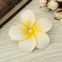 Hawaiian Plumeria Foam Flower Hair Clip Floral Pearl Headpiece For Women Girl