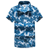 Hawaiian Printing Short Sleeves Plus Size Beach Shirt