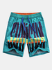 Hawaiian Style Casual Seaside Printing Icy Breathable Loose Board Shorts for Men
