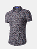 Hawaiian Style Fashion Casual Beach Seaside Printing Short Sleeve Dress Shirts for Men