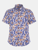 Hawaiian Style Printing Thin Breathable Short Sleeve Dress Shirts for Men