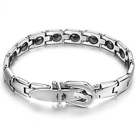 Health Care 316L Stainless Steel Magnetic Stone Men Bracelet