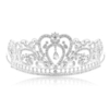 Heart Crystal Tiara Two Tones Pendant Wedding Party Crown Rhinestone Headpiece