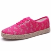 Heart Lace Breathable Lace Up Casual Cute Flat Canvas Shoes