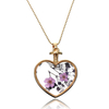 Heart shape Glass Bottle Dry Flower Pendant Necklace
