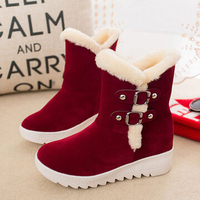 Height Increasing Low Heel Fur Lining Boots