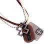 Hemp Rope Punk Necklace Cross Hangtag Pendants Multilayer Men
