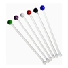 High Temp Resistance Lead-free Glass Stirrer Bartender Bar Milk Coffee Stir Bar with Decor Bead