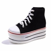 High Top Canvas Lace Up Comfort Inside Platform Sneaker Sport Shoes