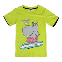 Hippo Baby Children Boy Pure Cotton Short Sleeve T-shirt Top