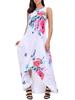 Holiday Women Sleeveless O-Neck Print Maxi Dresses