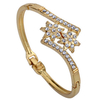 Hollow Inlay Rhinestone Symmetrical Flower Alloy Bracelet
