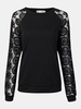 Hollow Lace Stitching Round Neck Long-Sleeved Sweater