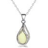 Hollow Luminous Bead Pendant Silver Plated Necklace