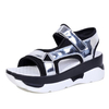 Hollow Out Bandage Pu Peep Toe Hook Loop Platform Sandals