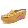Hollow Out Breathable Floral Print Platform Slip On Sandals Shake Shoes