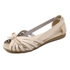 Hollow Out Fish Mouth Bowknot Sandals Soft Sole Flat Casual Shoes