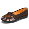Hollow Out Flower Print Breathable Slip On Flat Loafers