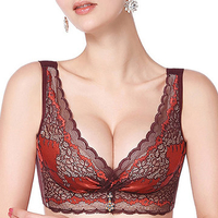 Hollow Out Luxury Lace Comfortale Wireless Gather Printing Adjustable Bra