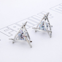Hollow Triangle Zircon Crystal Earrings for Women Gift