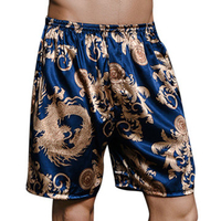 Home Casual Ice Silk Breathable Printing Thin Loose Sleepwear Shorts for Men