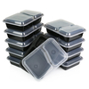 Honana CF-AT054 10 Set 2-Compartment Disposable Lunch Box Rectangle Shape Microwave Safe Food Container Lunch Tray
