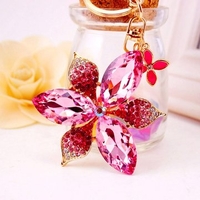Honana DX-01 Creative Exquisite Petals Crystal Car Key Chain Trendy Handbag Pendant Bag Buckle