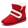Hook Loop Color Match Fur Lining Casual Ankle Flat Boots