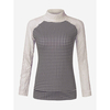 Houndstooth Knit Patchwork Turtleneck Long Sleeve Women Sweater