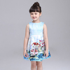 House Pattern Sleeveless O-neck Dress For Children Girls