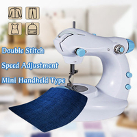 Household Mini Electric Double Stitch Sewing Machine Multifunction Double Speed Sewing Tool