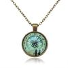 Hugo Inverted Clock Glass Cabochon Pendant Necklace