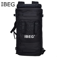 IBEG Men 40L 60L Tactical Multifunctional Backapck Large Capacity Crossbody Bag Travel Handbag