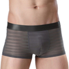 Ice Silk Sexy Underwear Stripes Printing Breathable Thin Boxer Briefs for Men