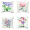Imitation Silk Pillow Case Green Leaf Flowers Cushion Cover