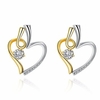 INALIS® Heart Shape Dual Color Rhinestone Earrings