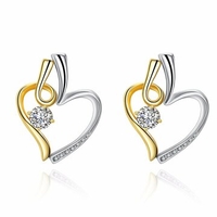INALIS® Heart Shape Dual Color Rhinestone Earrings