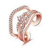 INALIS Luxury Elegant Ring Rose Gold Plated Zircon Adjustable Ring