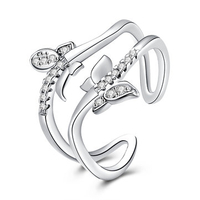 INALIS Luxury Ring Elegant Butterfly Zircon Women Ring