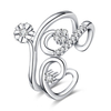 INALIS Luxury Ring Elegant Flower Leaves Zircon Ring for Women Gift