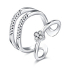 INALIS Luxury Ring Elegant Zircon Flower Opening Ring