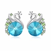 INALIS® Peacock Shape Aquamarine Crystal Light Blue Earrings